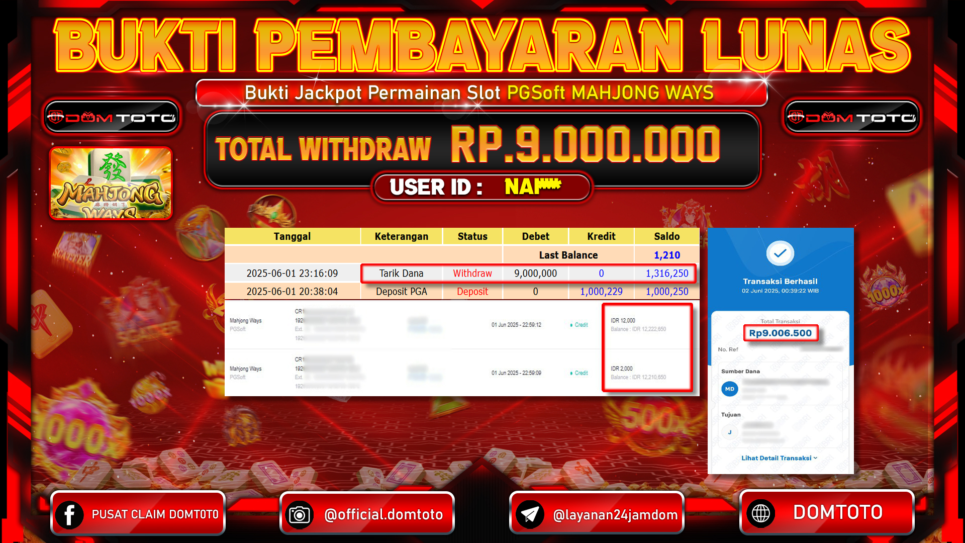 JACKPOT SLOT MAHJONG WAYS  02 JUNI 2025